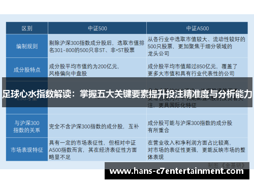 足球心水指数解读：掌握五大关键要素提升投注精准度与分析能力